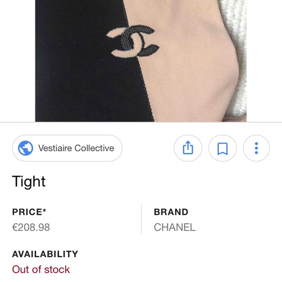 Chanel Runway Tights Black Beige New S - Picture 4 of 6